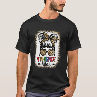 Lehrerin Leopard Unordentlicher Dutt Gebleicht 4.  T-Shirt