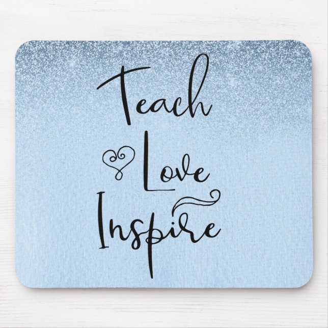 Lehrerin Liebe Inspirierte Lehrerin Blue Ombre Mousepad (Vorne)