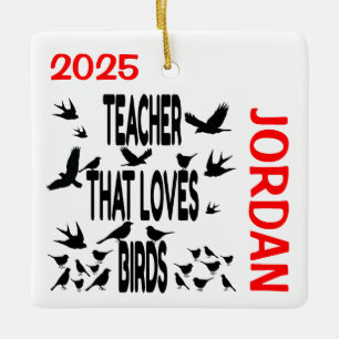 Lehrerin Lieben Vögel CUSTOM Keramikornament