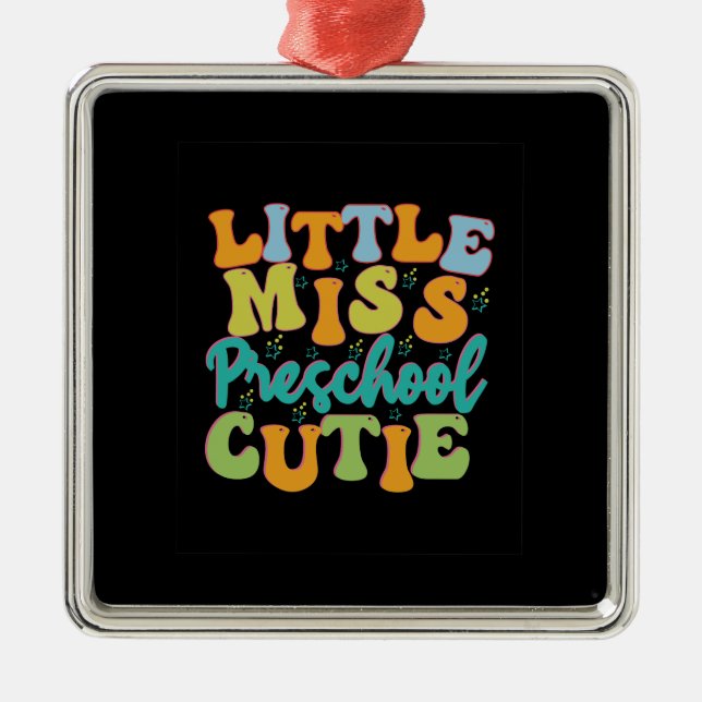 Lehrerin Little Miss Vorschule Süsse Ornament Aus Metall (Vorne)