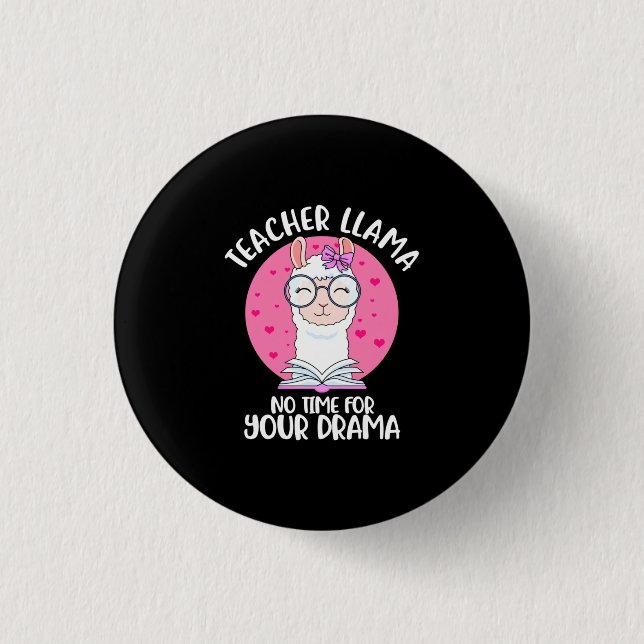 Lehrerin Llama Button (Vorderseite)