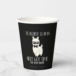 Lehrerin Llama - Zeit für Drama Funny Educator Pappbecher