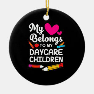 Lehrerin mein Herz gehört Kindern Keramik Ornament