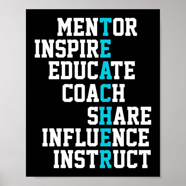 Lehrerin Mentor Inspiriert Poster (Vorne)