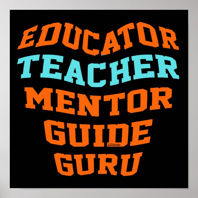 LEHRERIN MENTOR-LEITERIN GURU POSTER (Vorne)