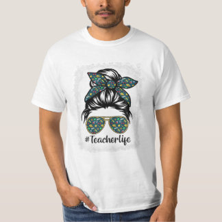 Lehrerin Messy Bun Life Hair T-Shirt