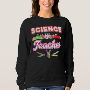 Lehrerin mit Bleistift Blume zurück in die Schule Sweatshirt
