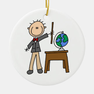 Lehrerin mit Globe Keramik Ornament
