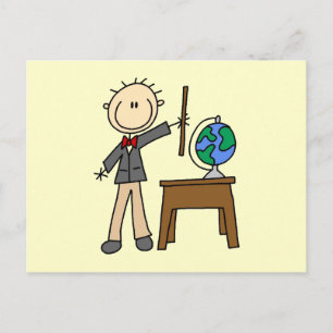 Lehrerin mit Globe Postkarte