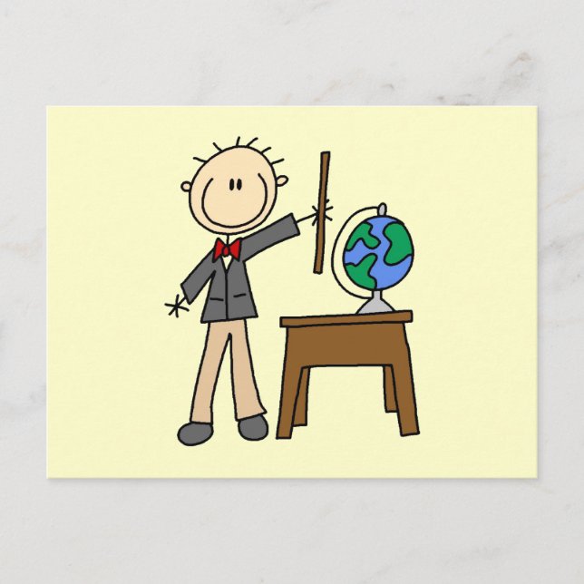 Lehrerin mit Globe Postkarte (Vorderseite)