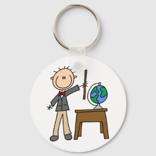 Lehrerin mit Globe Schlüsselanhänger