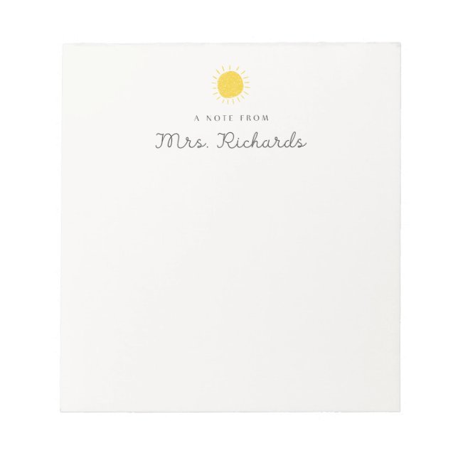 Lehrerin Notizblock (Vorderseite)