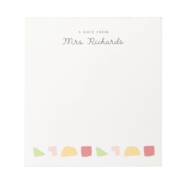 Lehrerin Notizblock (Vorderseite)