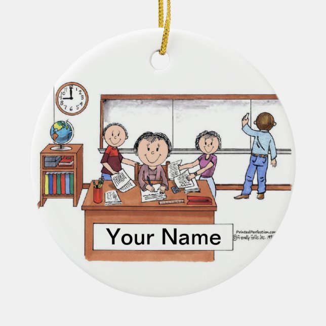 Lehrerin, Oberschule - Frau Keramik Ornament (Vorne)