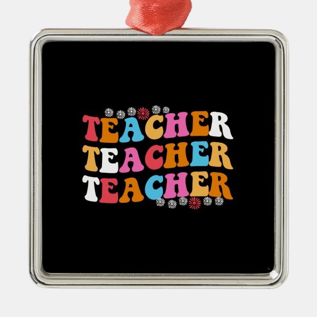 Lehrerin Ornament Aus Metall (Vorne)