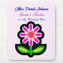 Lehrerin Pink Blume Maus Pad Mousepad