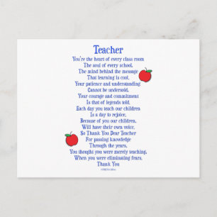 Lehrerin Postkarte