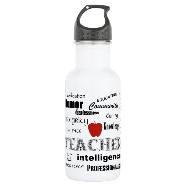 Lehrerin Pride+Red Apple Trinkflasche (Vorderseite)