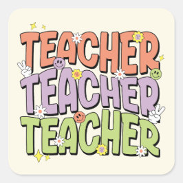 Lehrerin Quadratischer Aufkleber