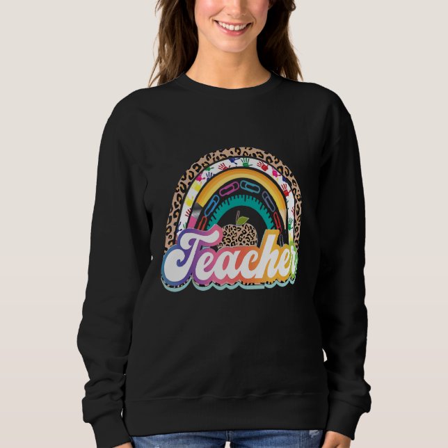 Lehrerin Rainbow Color Best Sweatshirt (Vorderseite)