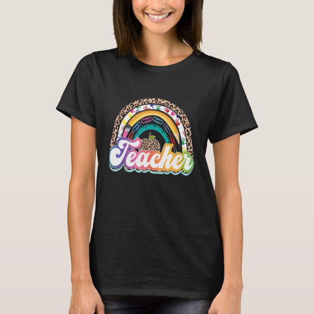 Lehrerin Rainbow Color Best T-Shirt (Vorderseite)