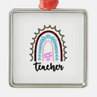 Lehrerin Rainbow Ornament Aus Metall