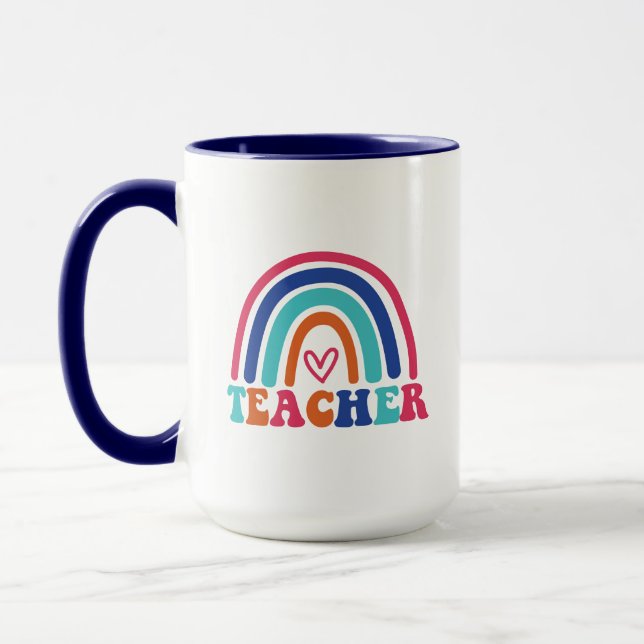 Lehrerin Rainbow Wordart Tasse (Links)