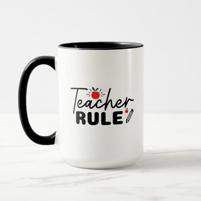 Lehrerin Regel Wordart Tasse (Links)