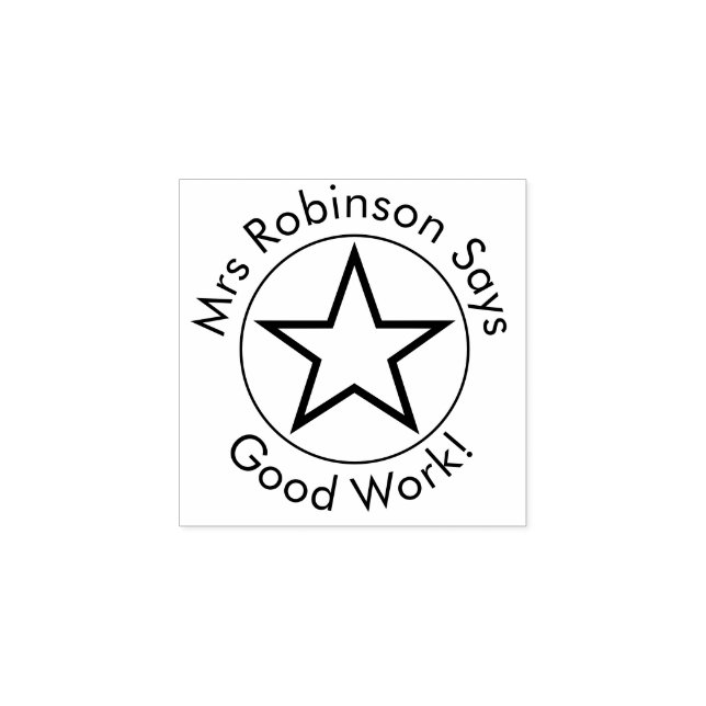 Lehrerin sagt gute Arbeit Gummistempel (Prägung)