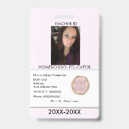 Lehrerin Schulschule Mama Ausweis Rosa Abzeichen