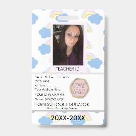 Lehrerin Schulschule Mama ID Rainbow Ausweis