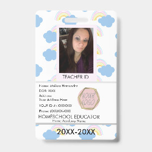 Lehrerin Schulschule Mama ID Rainbow Ausweis