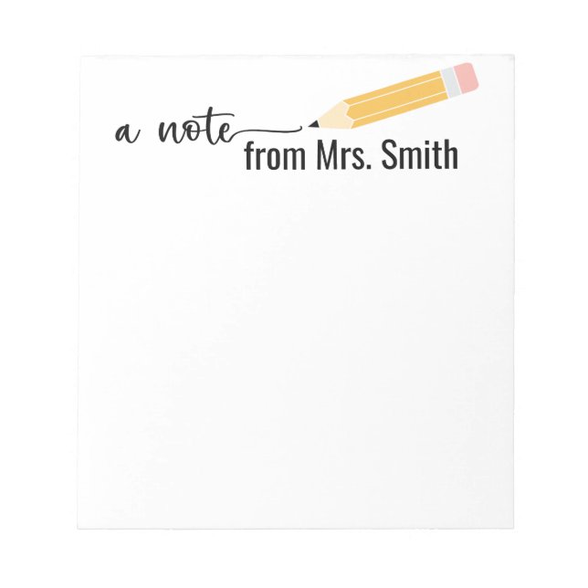 Lehrerin Stift "Ein Hinweis aus dem Editor" Notizblock (Vorderseite)