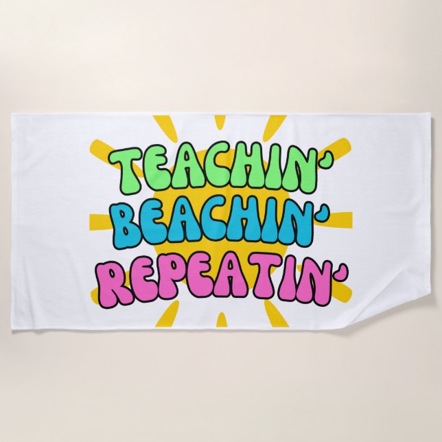 Lehrerin, Strand, Wiederholung mit Sonnenschein Strandtuch (Vorderseite)