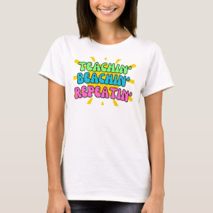 Lehrerin, Strand, Wiederholung mit Sonnenschein T-Shirt