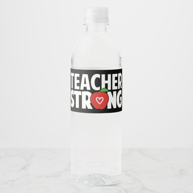 Lehrerin Strong Wasserflaschenetikett (Vorderseite)