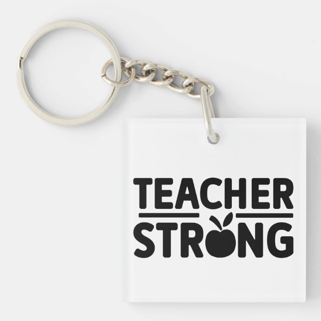 Lehrerin Strong Wordart Schlüsselanhänger (Vorderseite)