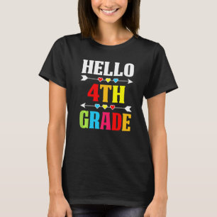 Lehrerin Student Hallo 4. Klasse zurück zur Schule T-Shirt