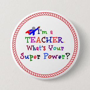 Lehrerin Superhero Button