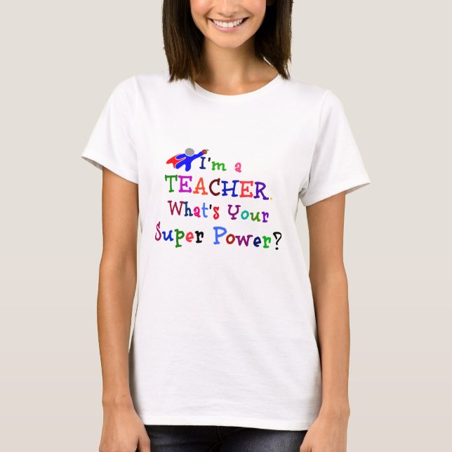 Lehrerin Superhero T-Shirt (Vorderseite)