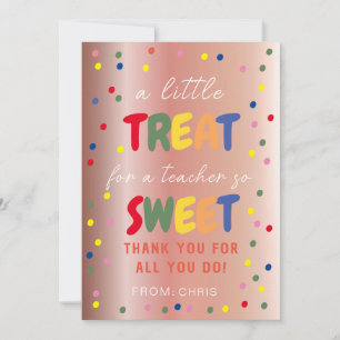 Lehrerin Sweet Leckerei Tag, Lehrerbewertung Dankeskarte