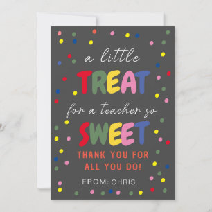 Lehrerin Sweet Leckerei Tag, Lehrerbewertung Dankeskarte