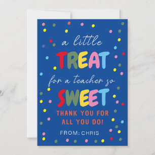 Lehrerin Sweet Leckerei Tag, Lehrerbewertung Dankeskarte