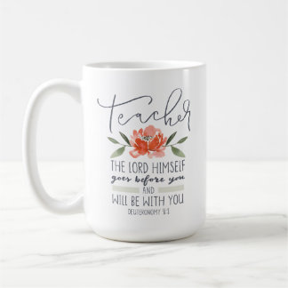 Lehrerin Tasse mit Schrift.