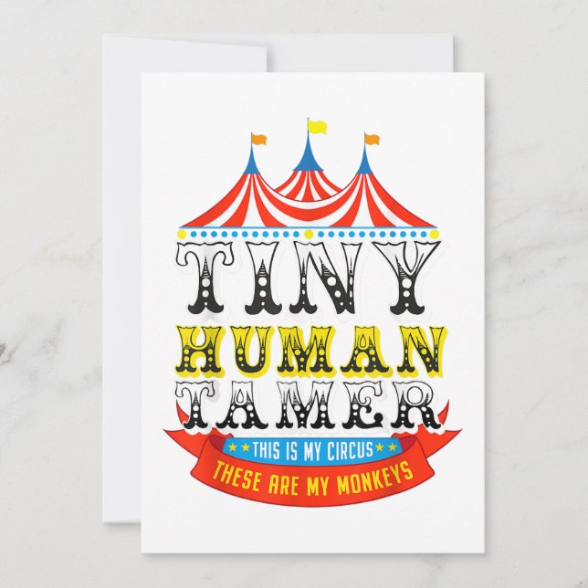 Lehrerin Tiny Human Tamer in meinem Zirkus meine A Einladung (Vorderseite)