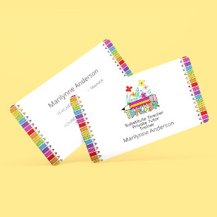Lehrerin Tutor Trainer Rainbow Pencies Visitenkarte