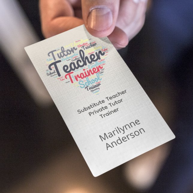 Lehrerin Tutor Trainer Word Cloud Visitenkarte (Von Creator hochgeladen)