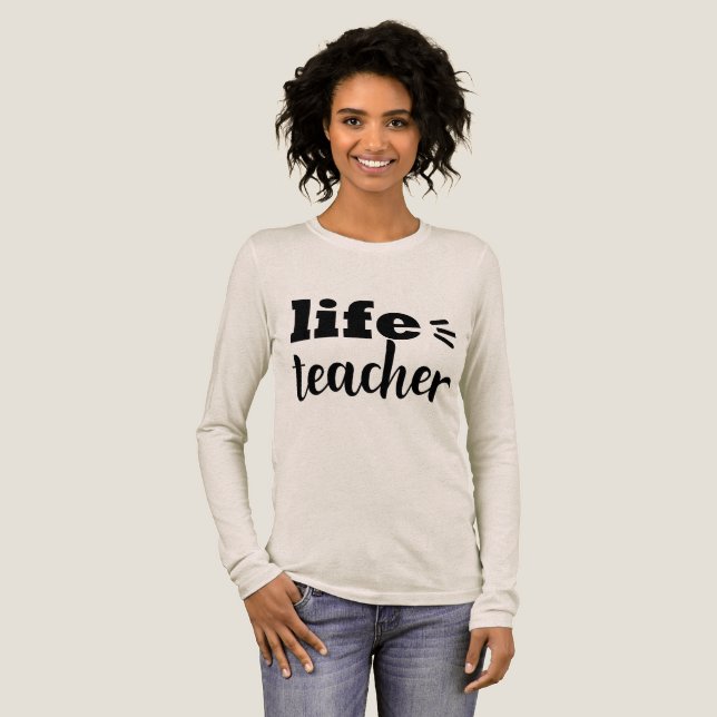 Lehrerin Typografie Tri-Blend Shirt (Volle Vorderseite)
