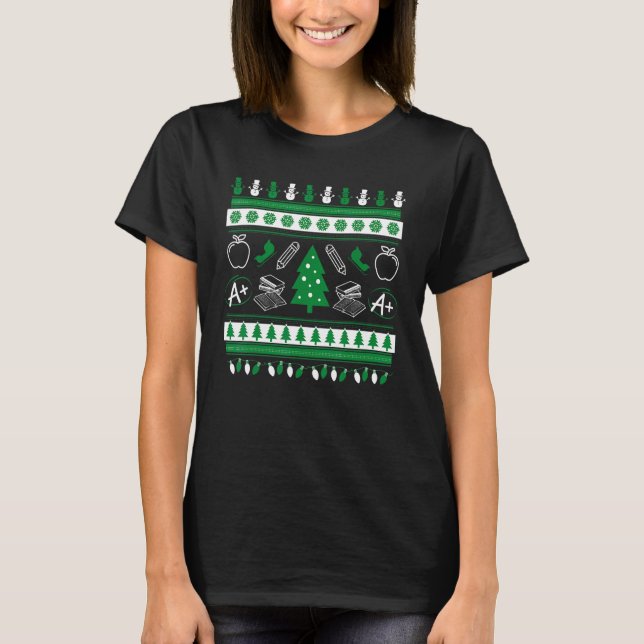 Lehrerin Ugly Christmas Sweater Instructor Element T-Shirt (Vorderseite)