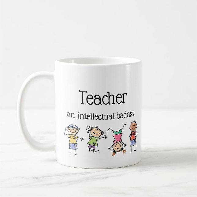Lehrerin und intellektuelle Badass Inspiration Zit Kaffeetasse (Links)